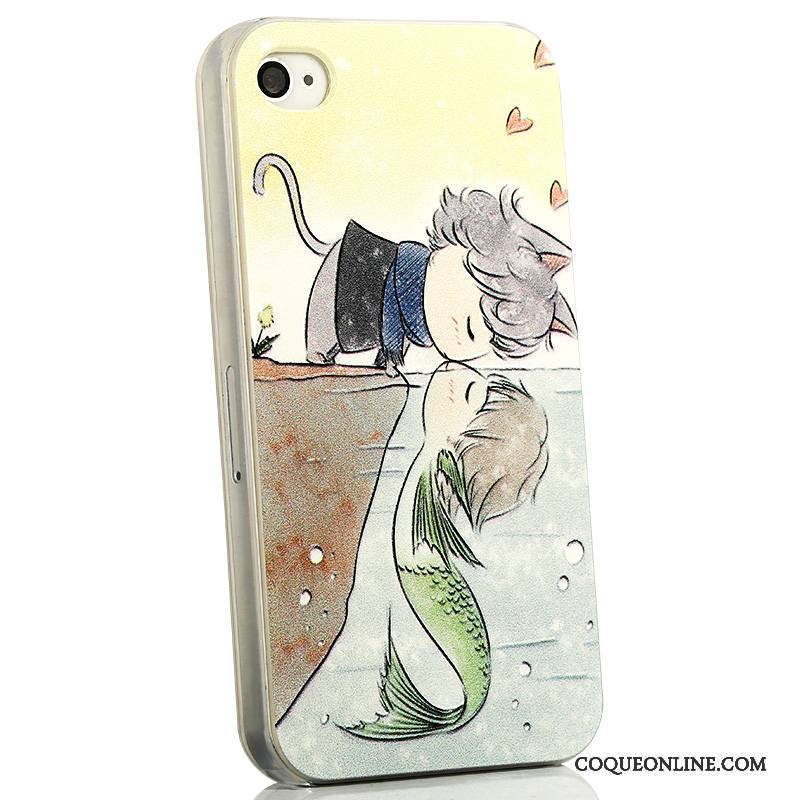 iPhone 4/4s Gaufrage Tendance Délavé En Daim Bleu Coque Très Mince Dessin Animé