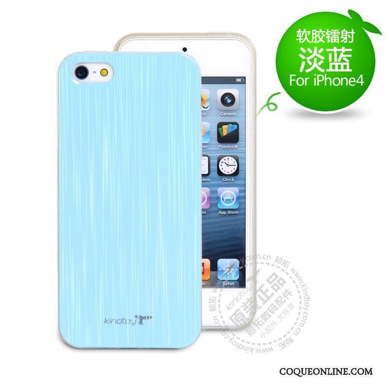 iPhone 4/4s Multicolore Coque Téléphone Portable Bleu Étui Silicone Protection