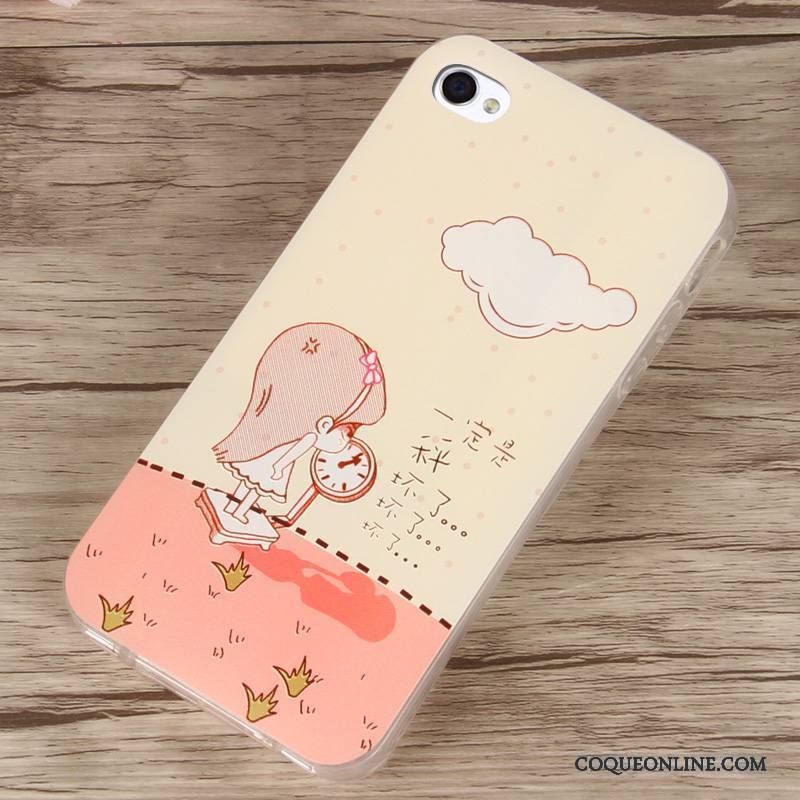 iPhone 4/4s Protection Gaufrage Dessin Animé Étui Coque De Téléphone Fluide Doux Rouge