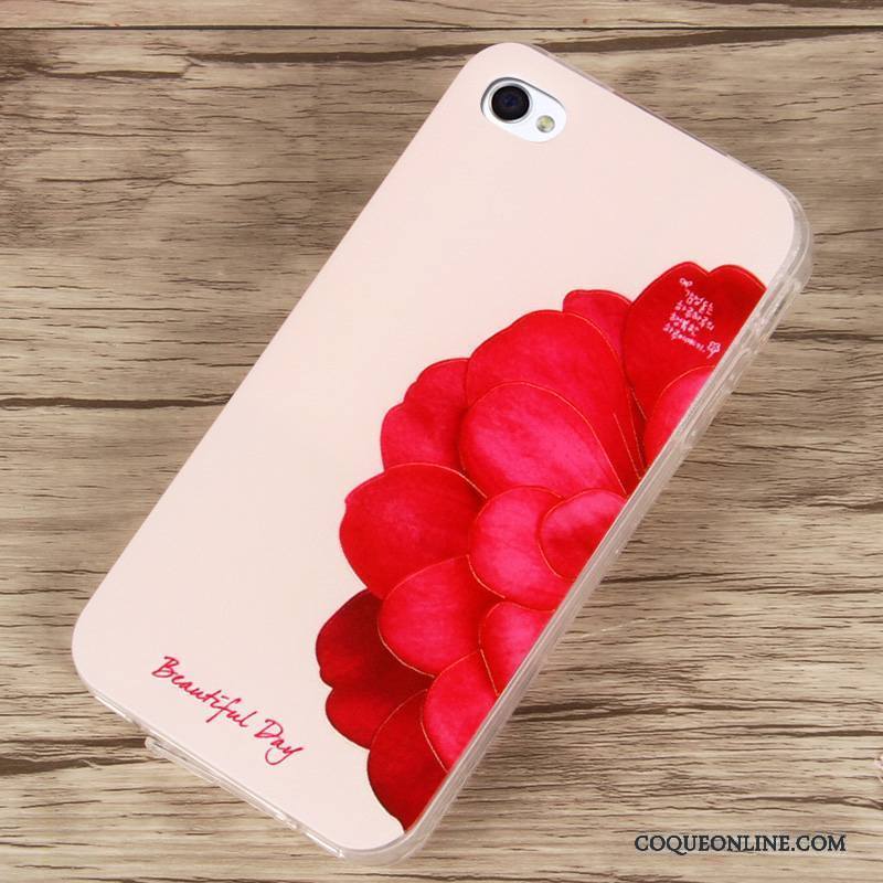 iPhone 4/4s Protection Gaufrage Dessin Animé Étui Coque De Téléphone Fluide Doux Rouge