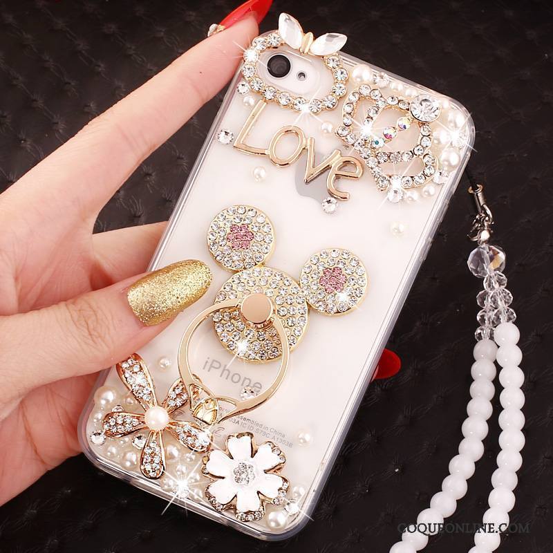 iPhone 4/4s Strass Protection Étui Incassable Coque De Téléphone Tout Compris Support