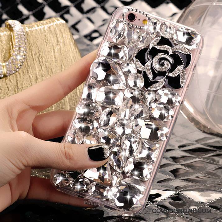 iPhone 4/4s Téléphone Portable Strass Argent Charmant Étui Tendance Coque