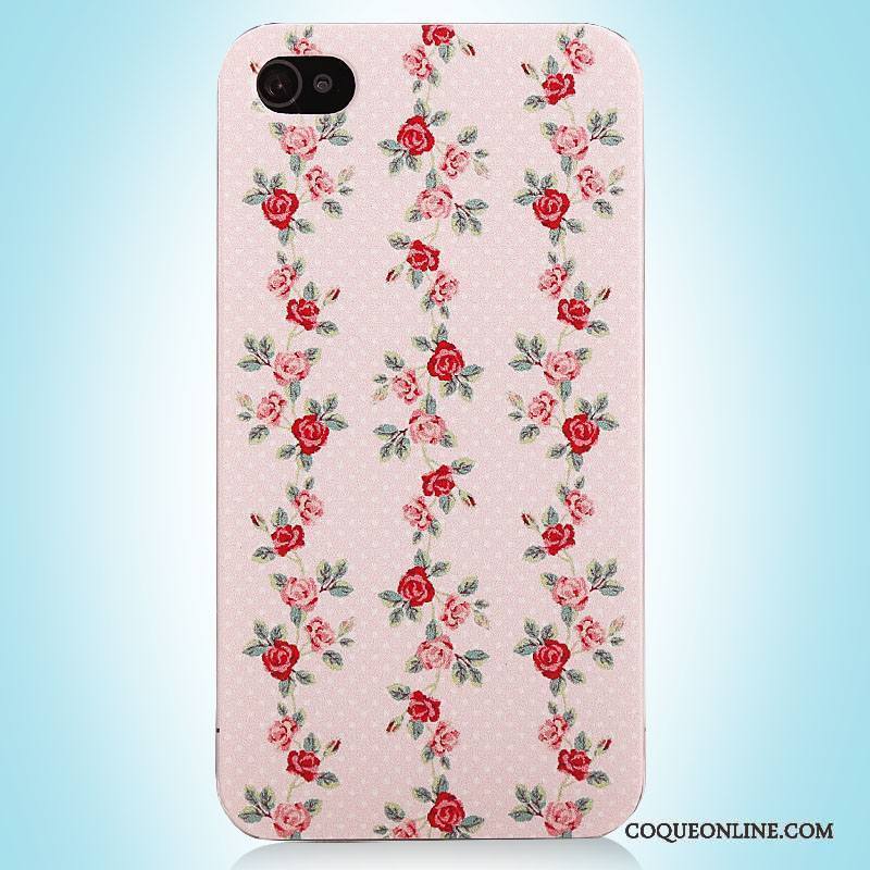 iPhone 4/4s Vintage Rose Simple Coque Étui Peinture De Téléphone