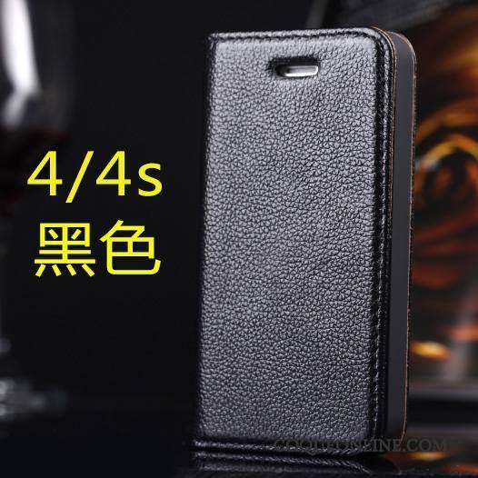 iPhone 4/4s Étui Coque De Téléphone Clamshell Automatique Étui En Cuir Légère Bovins