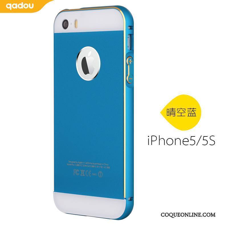 iPhone 5/5s Coque De Téléphone Border Étui Tendance Métal Bleu Couvercle Arrière