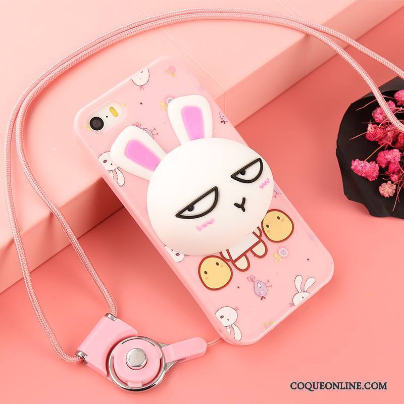 iPhone 5/5s Coque De Téléphone Incassable Silicone Ornements Suspendus Fluide Doux Dessin Animé Téléphone Portable