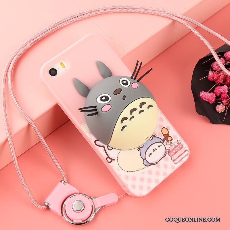 iPhone 5/5s Coque De Téléphone Incassable Silicone Ornements Suspendus Fluide Doux Dessin Animé Téléphone Portable