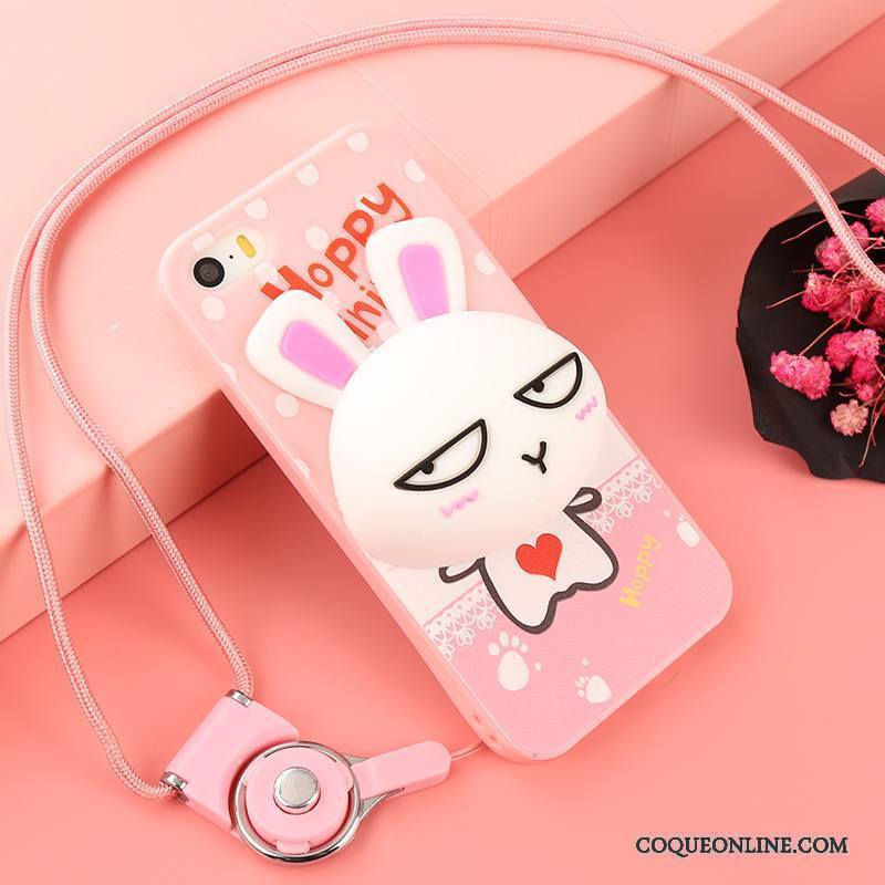 iPhone 5/5s Coque De Téléphone Incassable Silicone Ornements Suspendus Fluide Doux Dessin Animé Téléphone Portable