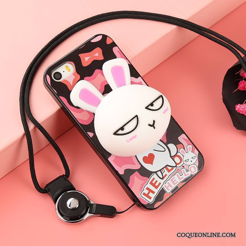 iPhone 5/5s Coque De Téléphone Incassable Silicone Ornements Suspendus Fluide Doux Dessin Animé Téléphone Portable