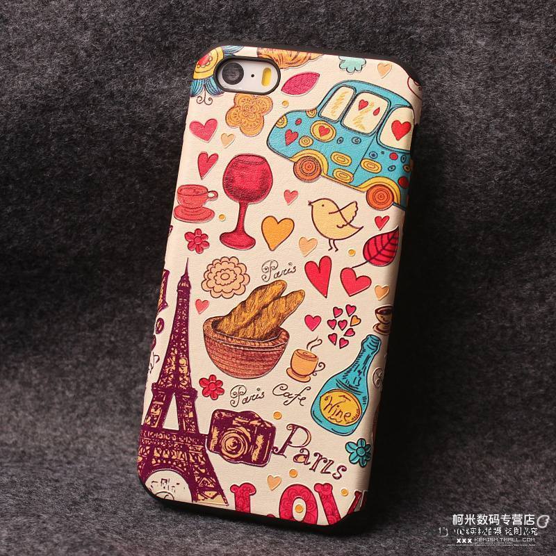 iPhone 5/5s Coque De Téléphone Ornements Suspendus Rose Dessin Animé Tout Compris Incassable Créatif