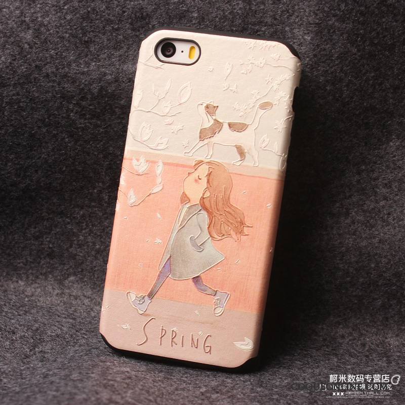 iPhone 5/5s Coque De Téléphone Ornements Suspendus Rose Dessin Animé Tout Compris Incassable Créatif