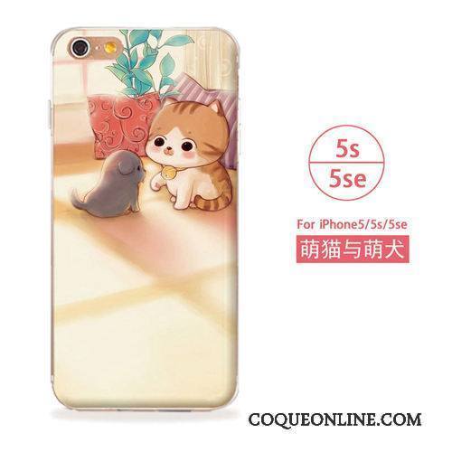 iPhone 5/5s Coque De Téléphone Téléphone Portable Art Bleu Étui Fluide Doux Chat