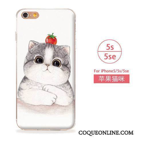 iPhone 5/5s Coque De Téléphone Téléphone Portable Art Bleu Étui Fluide Doux Chat