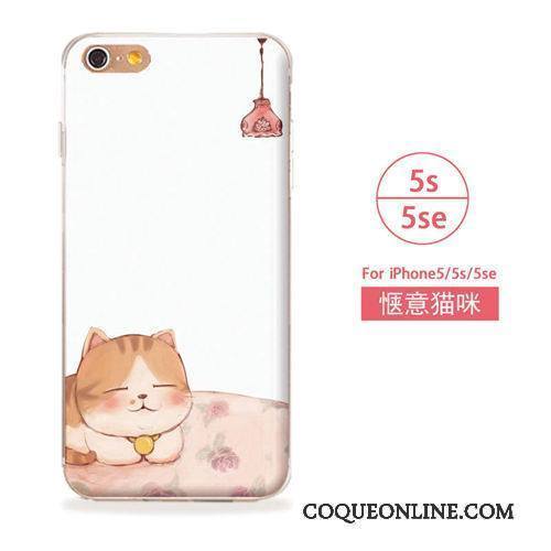 iPhone 5/5s Coque De Téléphone Téléphone Portable Art Bleu Étui Fluide Doux Chat