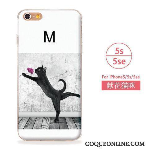 iPhone 5/5s Coque De Téléphone Téléphone Portable Art Bleu Étui Fluide Doux Chat