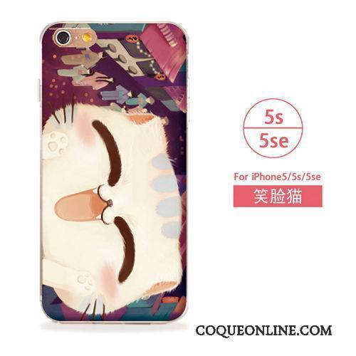 iPhone 5/5s Coque De Téléphone Téléphone Portable Art Bleu Étui Fluide Doux Chat