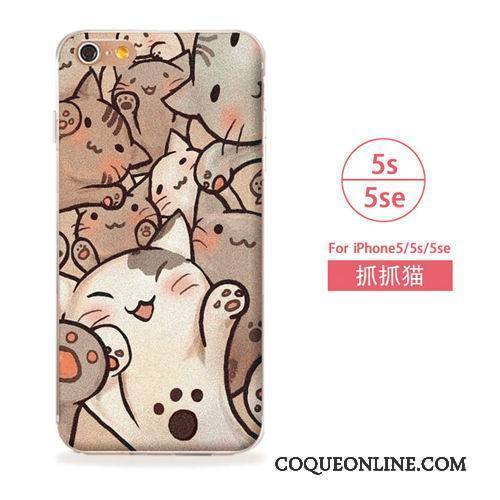 iPhone 5/5s Coque De Téléphone Téléphone Portable Art Bleu Étui Fluide Doux Chat