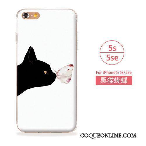 iPhone 5/5s Coque De Téléphone Téléphone Portable Art Bleu Étui Fluide Doux Chat