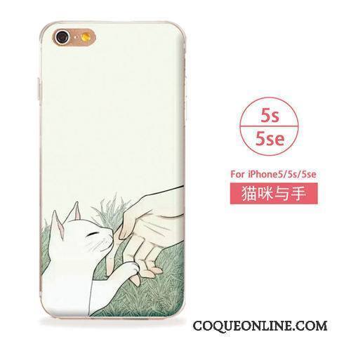 iPhone 5/5s Coque De Téléphone Téléphone Portable Art Bleu Étui Fluide Doux Chat