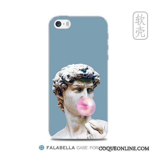 iPhone 5/5s Coque De Téléphone Étui Border Bleu Fluide Doux Protection Créatif