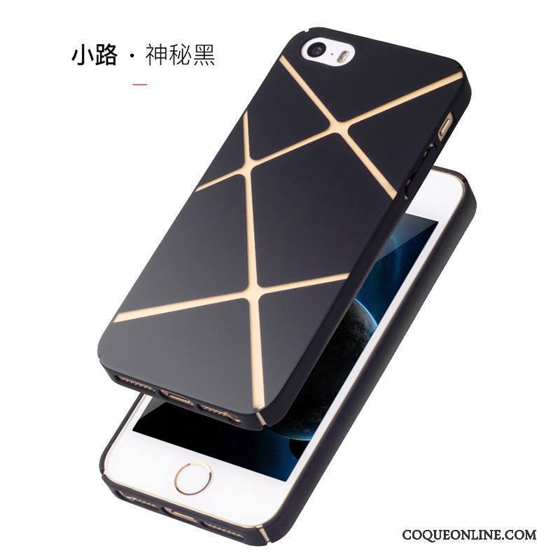 iPhone 5/5s Coque Délavé En Daim Étui Téléphone Portable Tendance Difficile Bleu Incassable