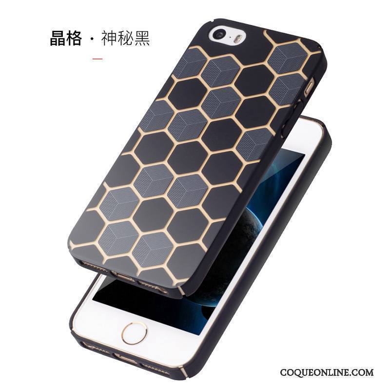 iPhone 5/5s Coque Délavé En Daim Étui Téléphone Portable Tendance Difficile Bleu Incassable