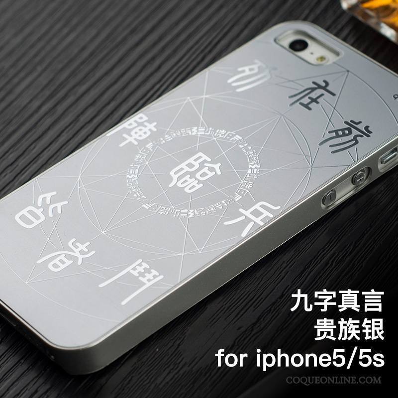 iPhone 5/5s Coque Incassable Métal Créatif Argent Protection Étui