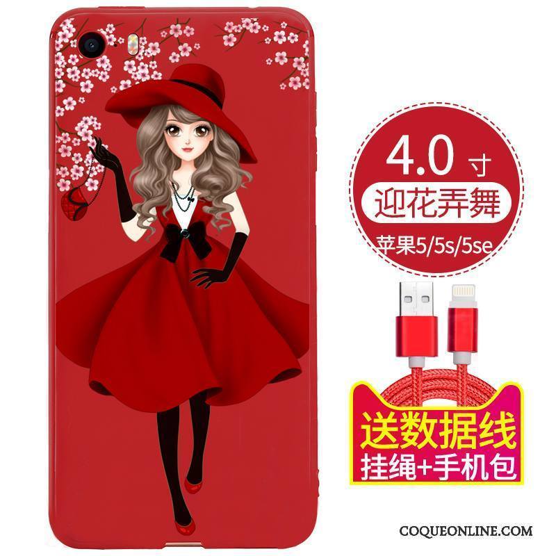 iPhone 5/5s Coque Ornements Suspendus Silicone Étui Protection Tendance Fluide Doux Créatif