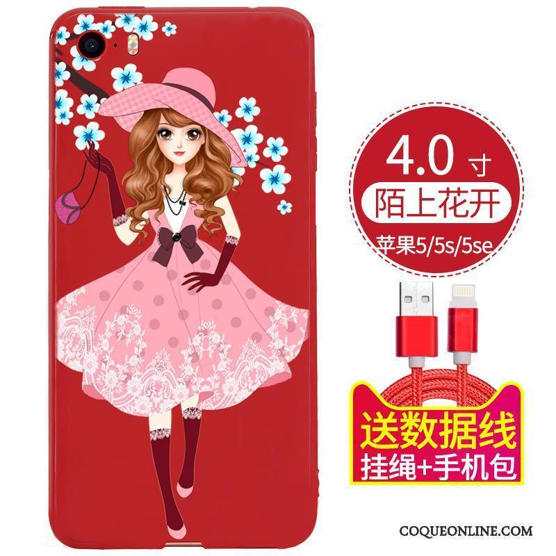 iPhone 5/5s Coque Ornements Suspendus Silicone Étui Protection Tendance Fluide Doux Créatif