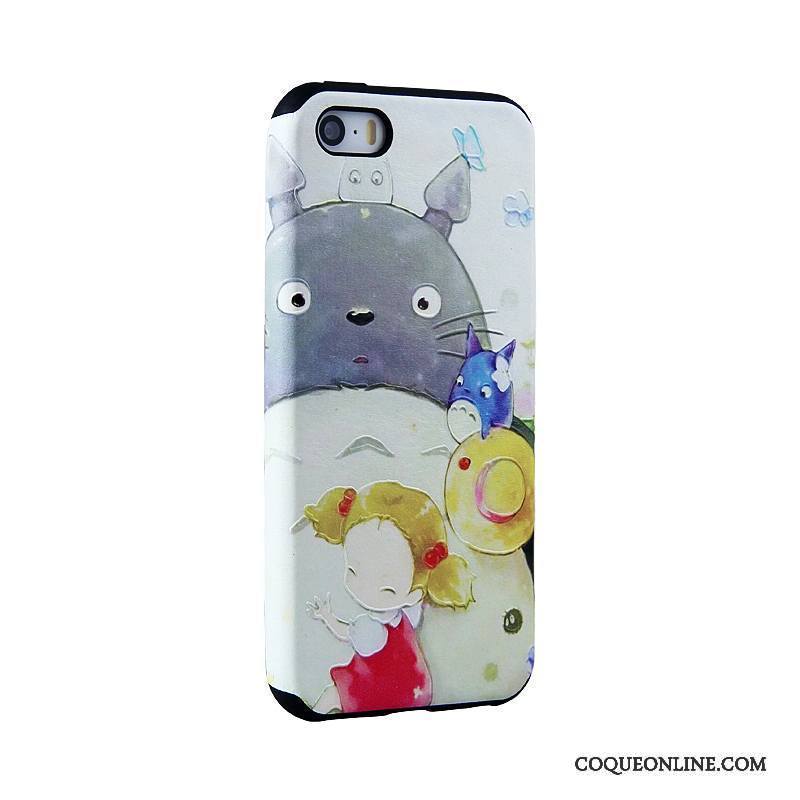 iPhone 5/5s Coque Protection Étui Noir Fluide Doux Peinture Gaufrage Dessin Animé