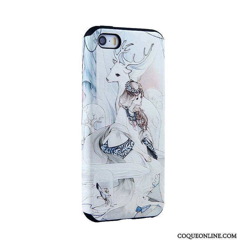 iPhone 5/5s Coque Protection Étui Noir Fluide Doux Peinture Gaufrage Dessin Animé