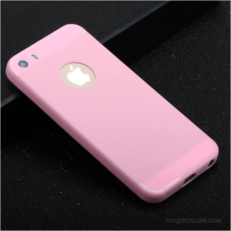 iPhone 5/5s Coque Silicone Protection Créatif Tout Compris Délavé En Daim Fluide Doux Rouge