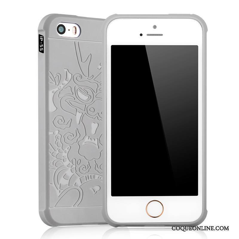 iPhone 5/5s Coque Tendance Incassable Étui Protection Rouge Fluide Doux Téléphone Portable