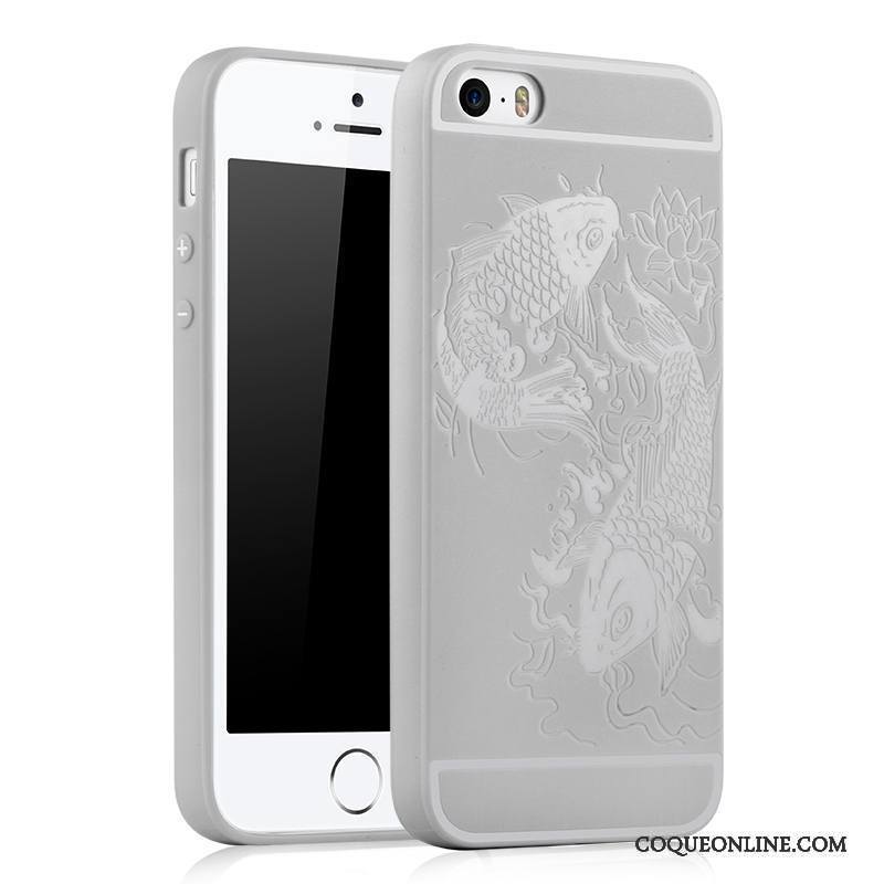 iPhone 5/5s Coque Tendance Incassable Étui Protection Rouge Fluide Doux Téléphone Portable