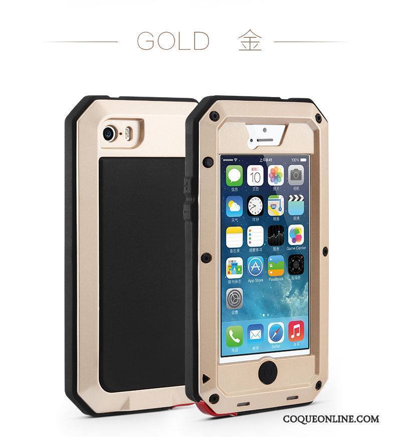 iPhone 5/5s Coque Tout Compris Armure Métal Border Tendance Incassable Protection