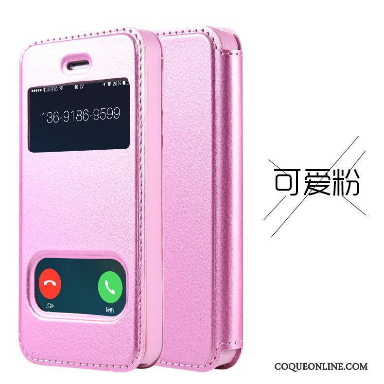 iPhone 5/5s Coque Étui Clamshell Étui En Cuir Incassable Protection Simple Or