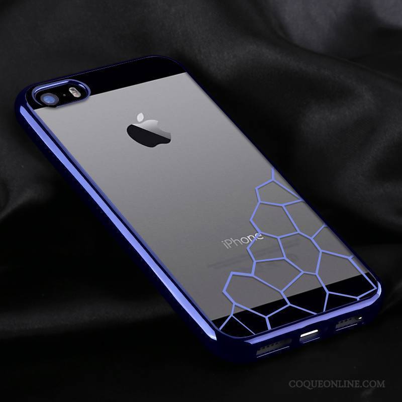 iPhone 5/5s Coque Étui Protection Silicone Placage Fluide Doux Noir Tendance