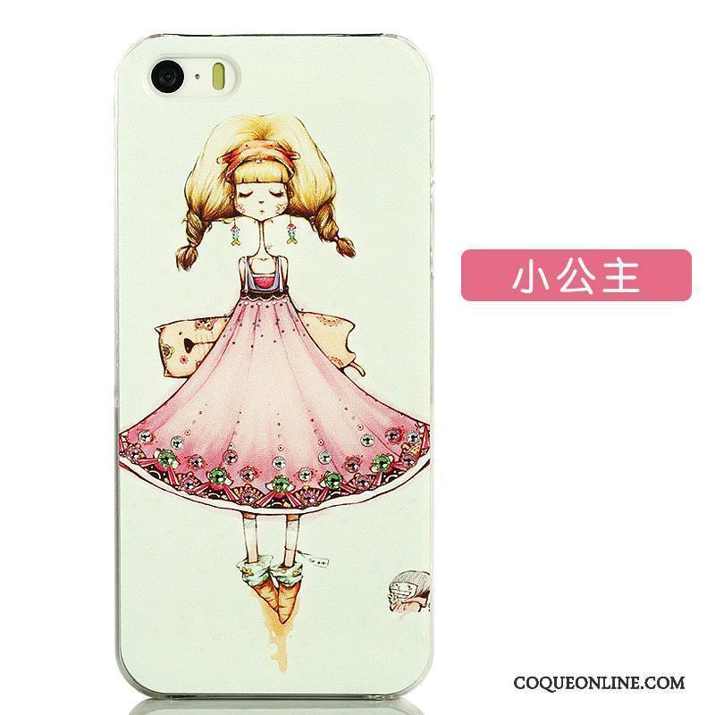 iPhone 5/5s Créatif Bleu Coque De Téléphone Dessin Animé Blanc Tendance Strass