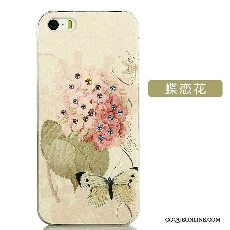 iPhone 5/5s Créatif Bleu Coque De Téléphone Dessin Animé Blanc Tendance Strass