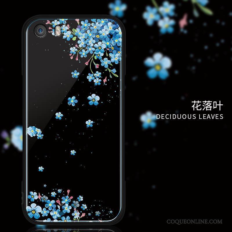 iPhone 5/5s Créatif Coque De Téléphone Silicone Noir Incassable Fluide Doux Verre