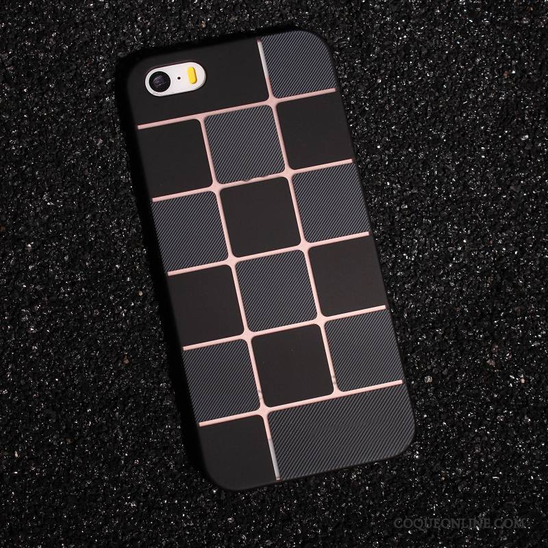 iPhone 5/5s Créatif Téléphone Portable Simple Délavé En Daim Noir Personnalité Coque De Téléphone
