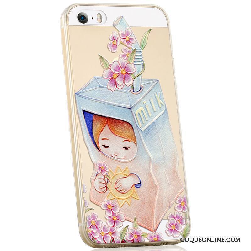 iPhone 5/5s Dessin Animé Silicone Fluide Doux Créatif Coque De Téléphone Tendance Étui