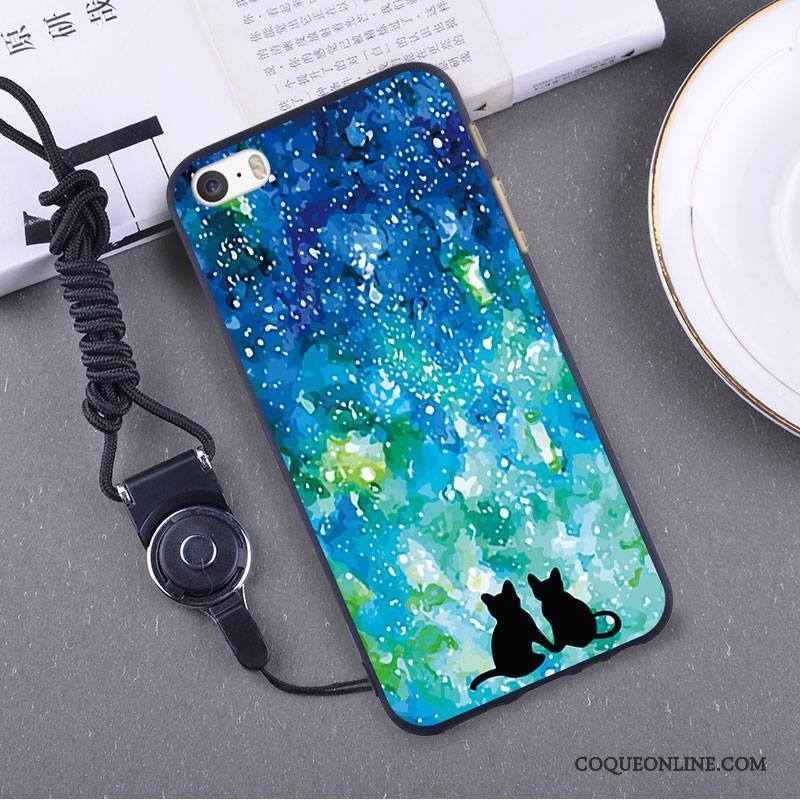 iPhone 5/5s Fluide Doux Coque Protection Bleu Légère Silicone Créatif