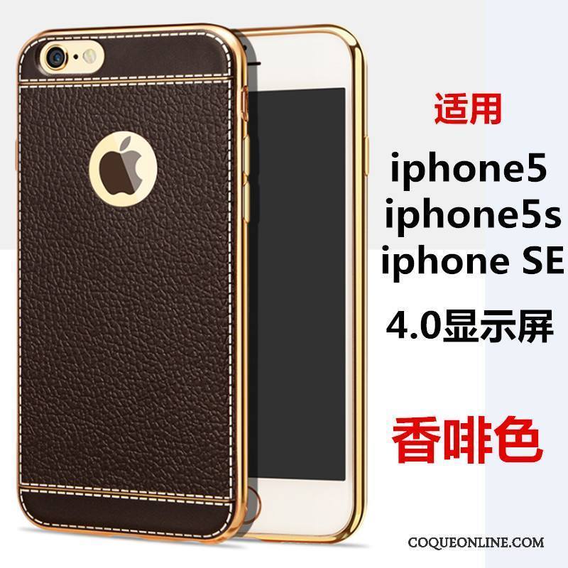 iPhone 5/5s Fluide Doux Silicone Étui Coque De Téléphone Téléphone Portable Protection Marron