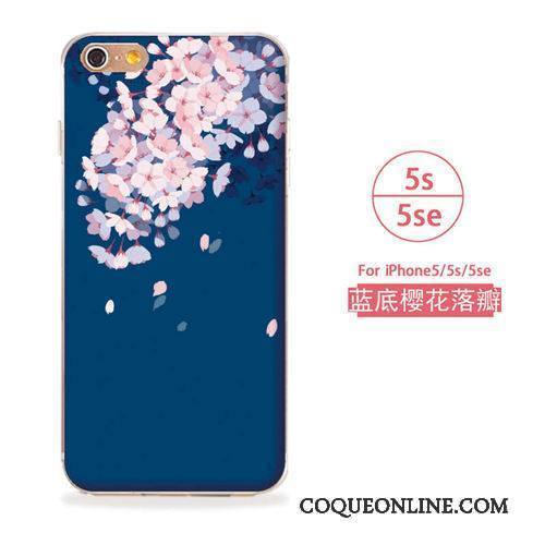 iPhone 5/5s Fluide Doux Étui Coque De Téléphone Silicone Bleu Ornements Suspendus Tout Compris