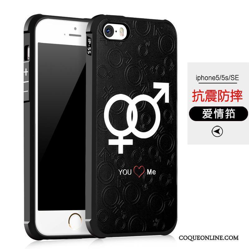 iPhone 5/5s Incassable Délavé En Daim Téléphone Portable Tendance Protection Coque De Téléphone Noir