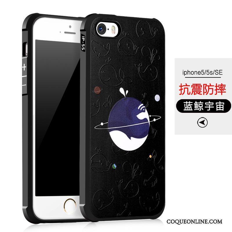 iPhone 5/5s Incassable Délavé En Daim Téléphone Portable Tendance Protection Coque De Téléphone Noir