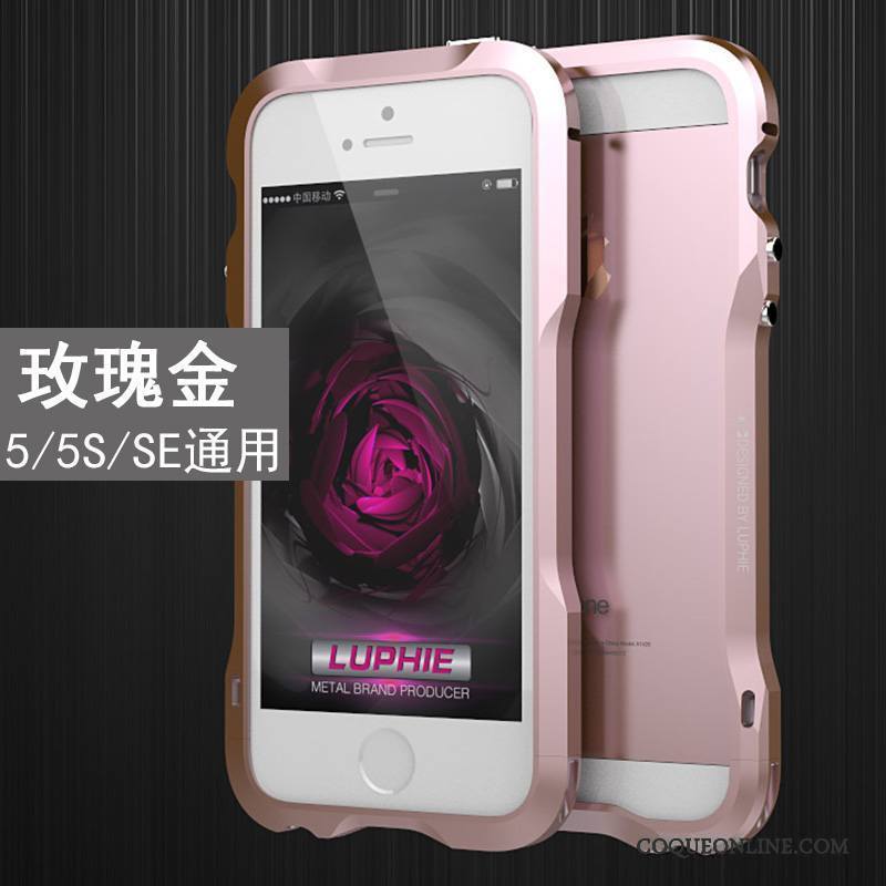iPhone 5/5s Métal Or Rose Incassable Coque De Téléphone Nouveau Border