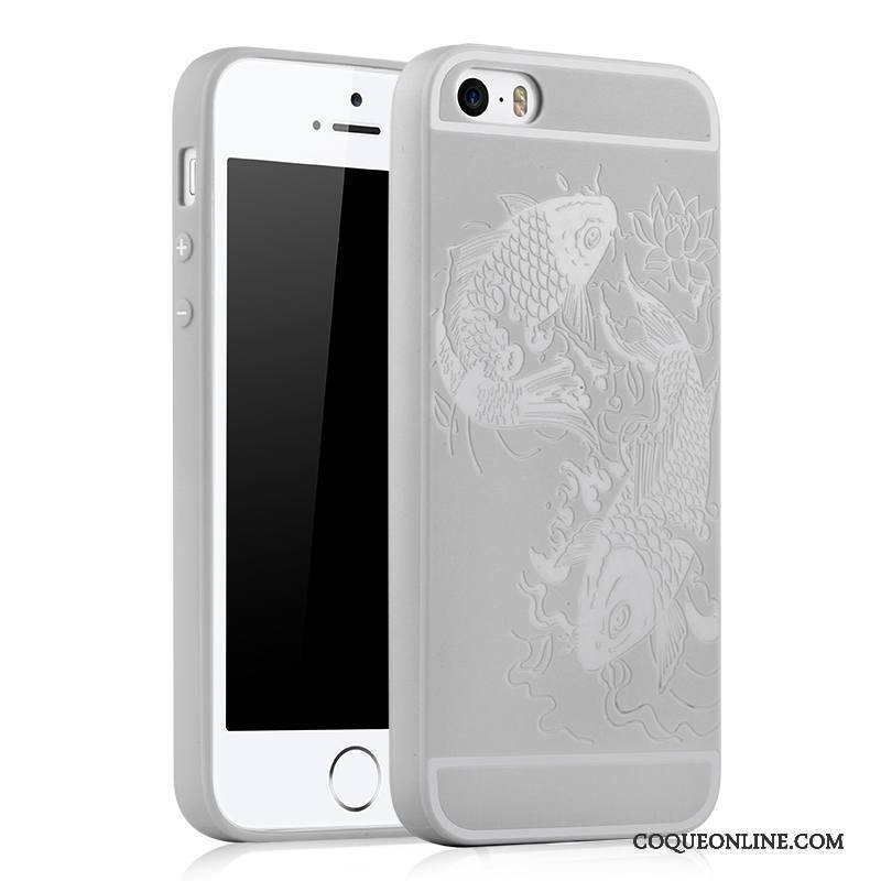 iPhone 5/5s Noir Tendance Coque De Téléphone Étui Fluide Doux Délavé En Daim Protection