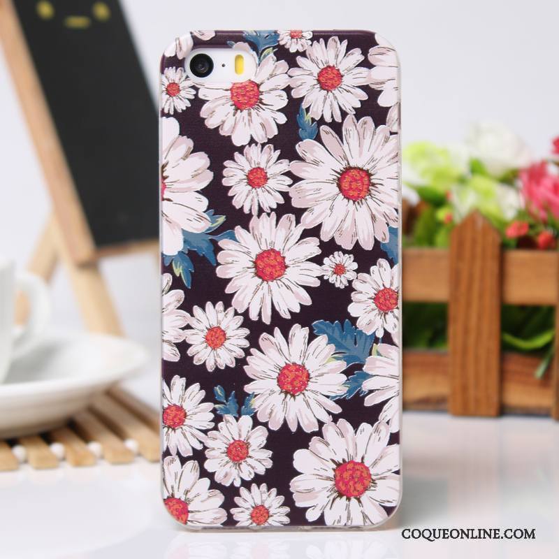 iPhone 5/5s Nouveau Cool Gaufrage Étui Rose Protection Coque De Téléphone